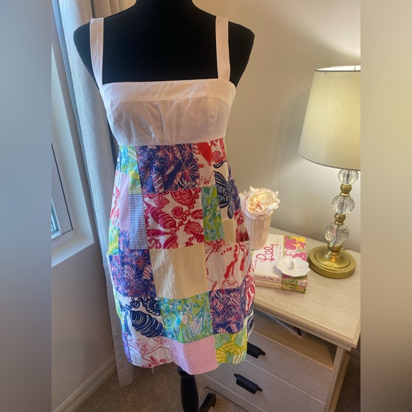 Lilly Pulitzer Yesenia Square One Sewn Patch Sleeveless Dress Size 4 - Picture 4 of 11